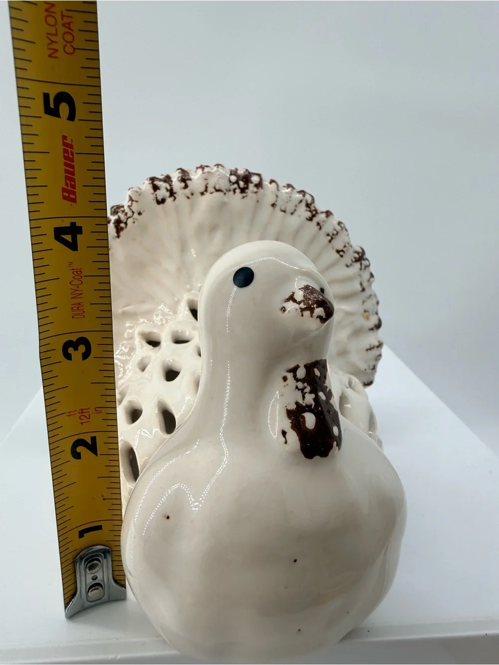 Mud Pie Cream and Brown Glazed Turkey Figurine